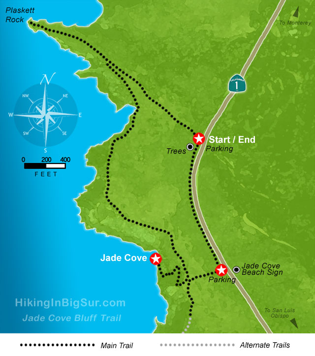 Jade Cove Bluff Trail Map