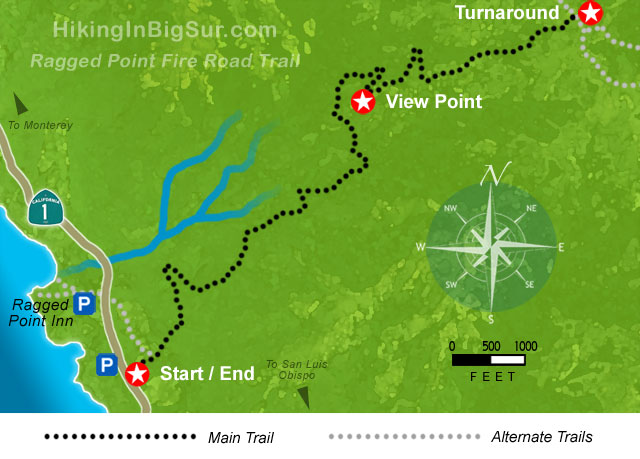 Ragged Point Fire Road Trail Map