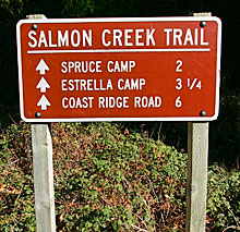 Salmon Creek Trail sign
