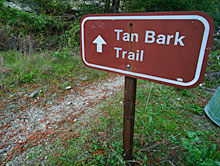 Tan Bark Trail Sign Big Sur