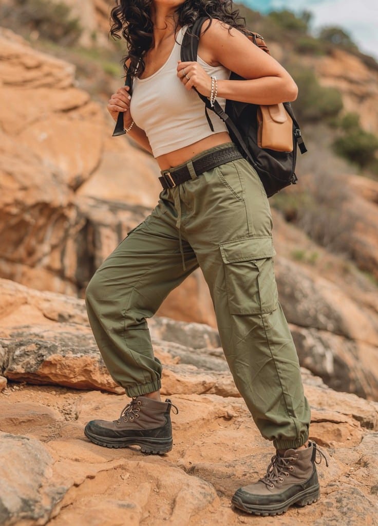 cargo pants spring hiking outfit