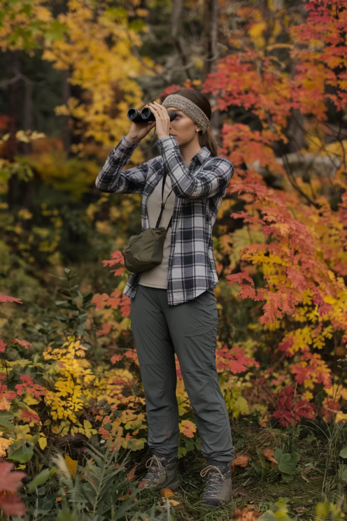 fall hiking outfits for women flannel