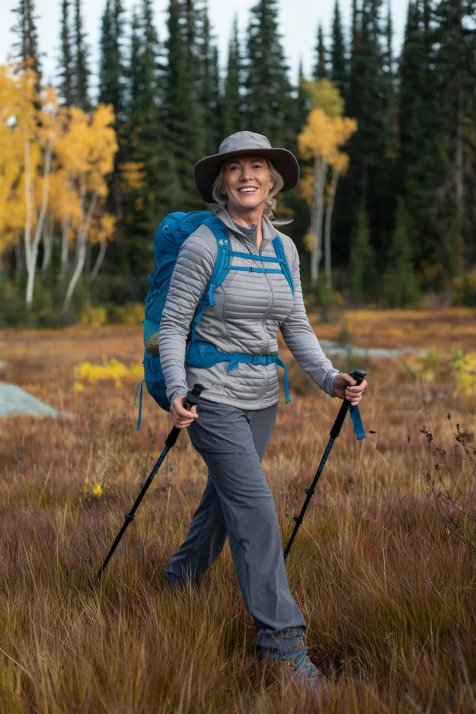 fall hiking outfits for women over 50