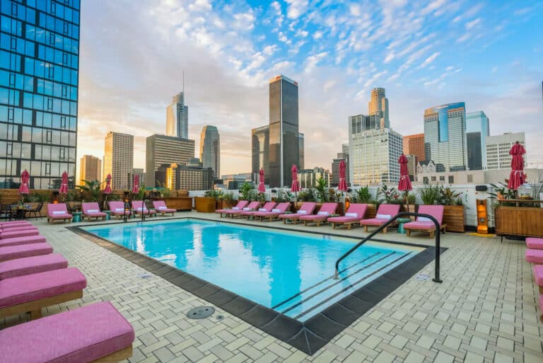 This Historic Building Turned Hotel Has the Hottest Rooftop Pool Scene in Los Angeles