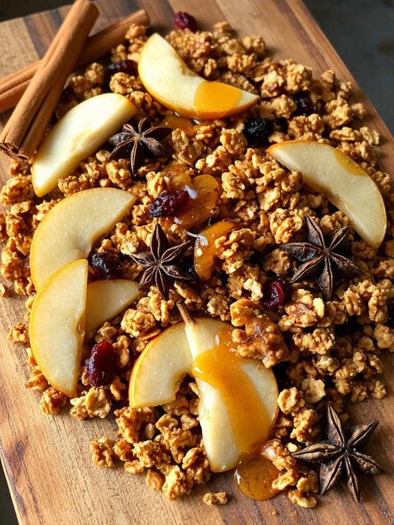 spiced pear walnut granola