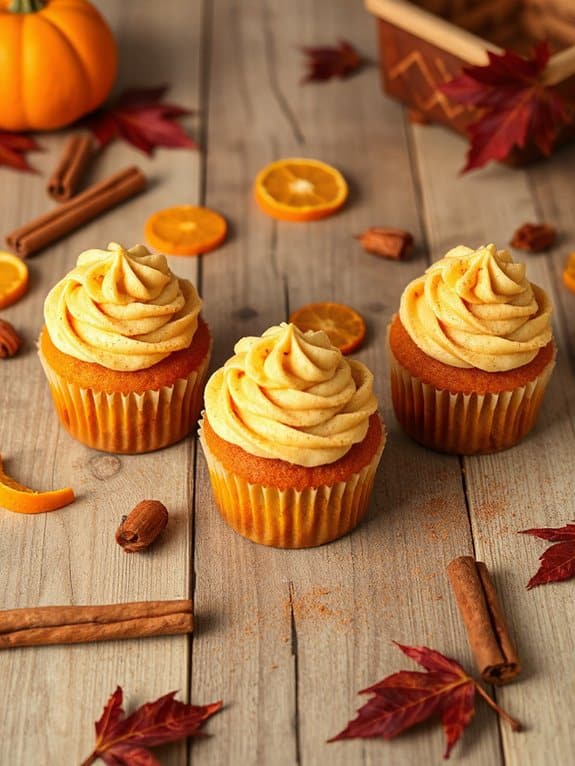 autumn inspired pumpkin spice cupcakes