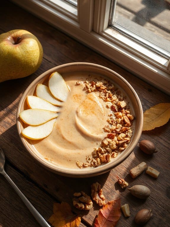 autumn pear ginger smoothie bowl