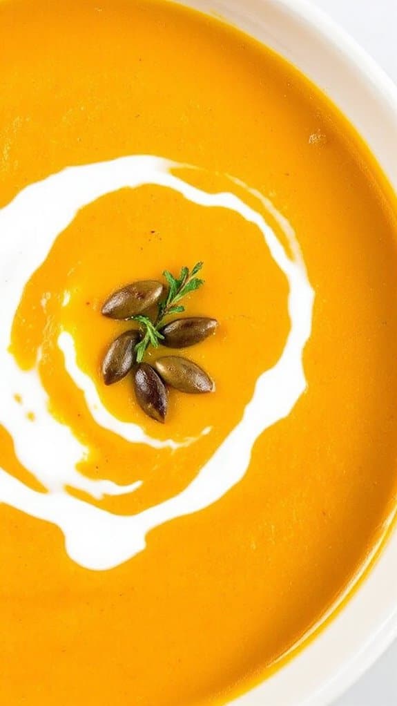 blending soup with finishing touches