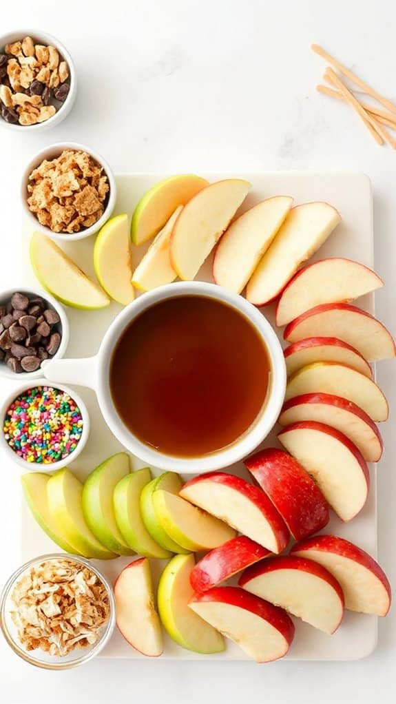 caramel apple board setup