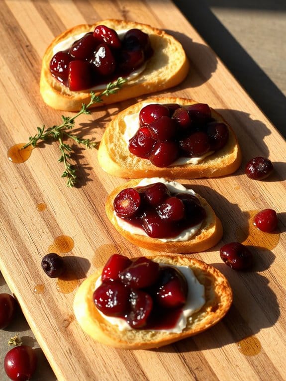 cheesy cranberry crostini delight