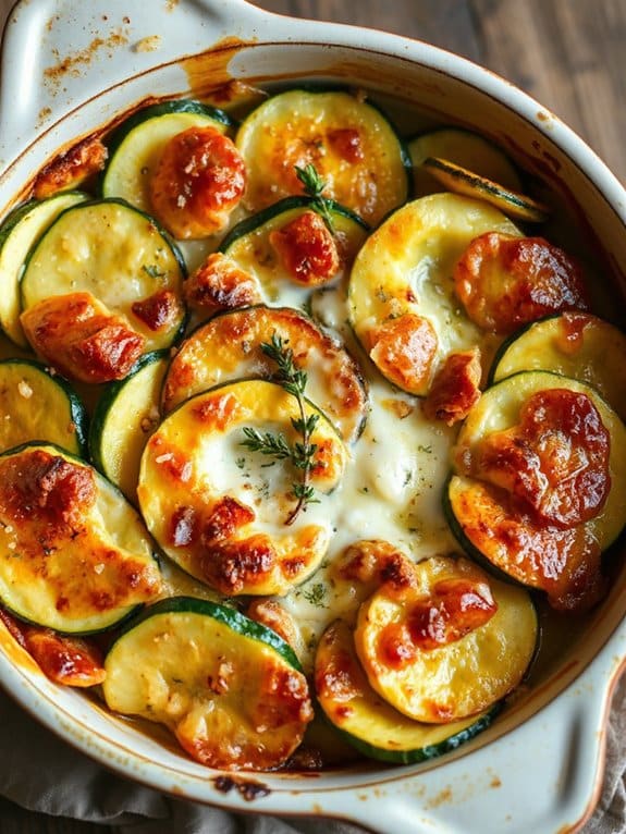 cheesy layered squash gratin