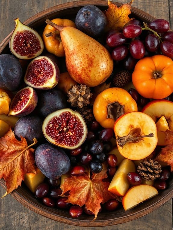 colorful fall fruit tray