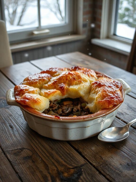 comforting layered meat pie