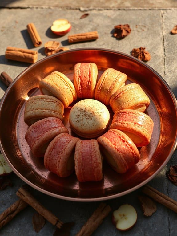 cozy apple cinnamon macarons