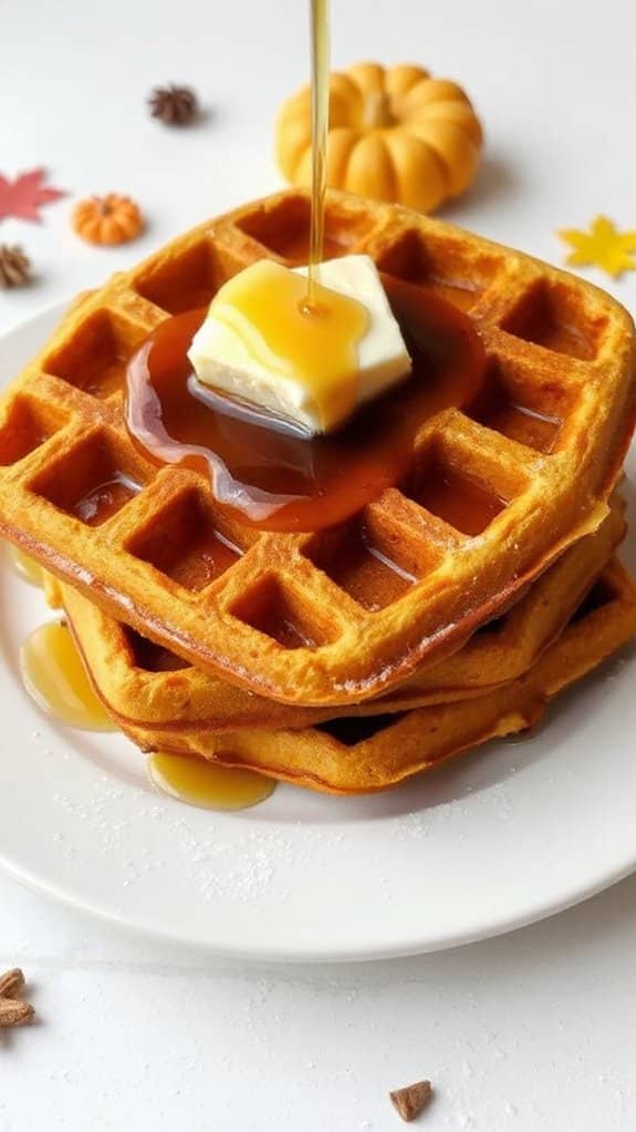 cozy autumn pumpkin waffles