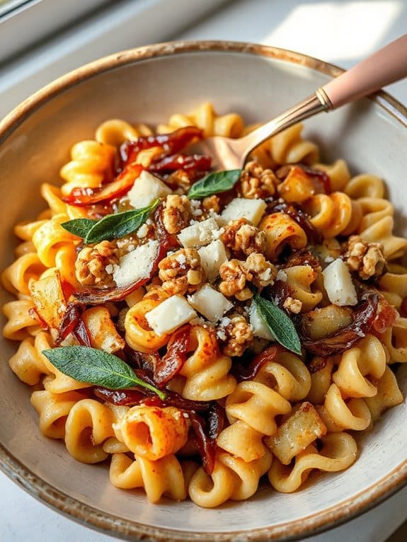cozy caramelized onion pasta