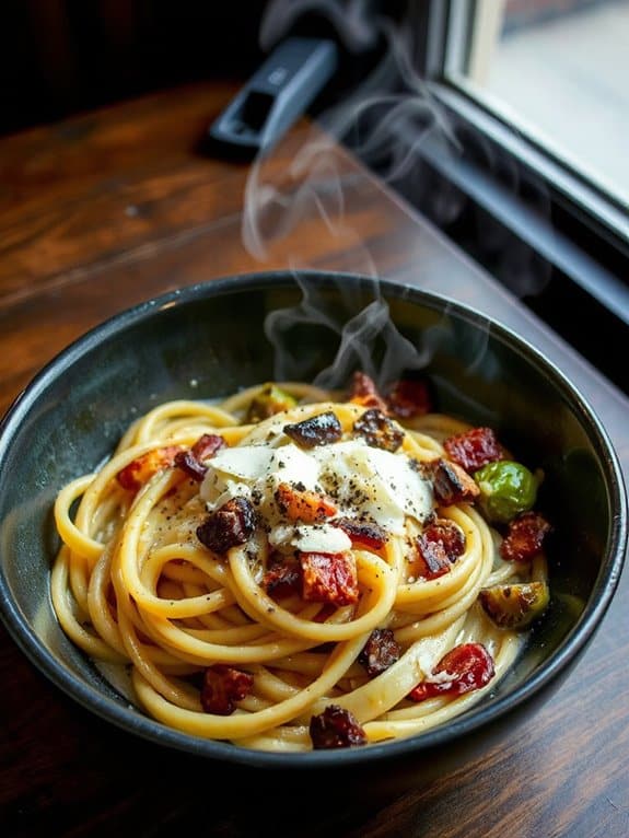 cozy carbonara with bacon