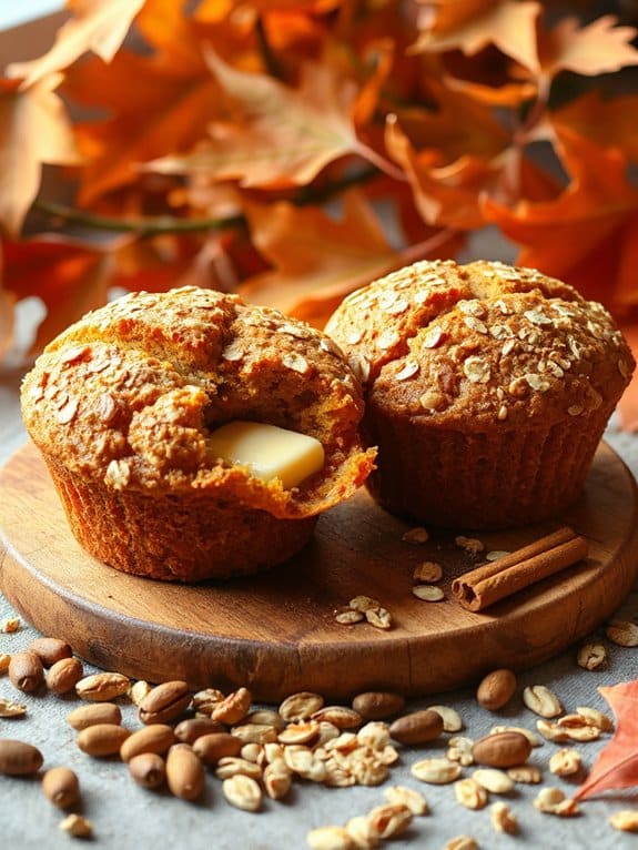 cozy pumpkin oatmeal muffins