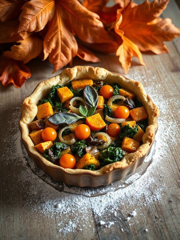 cozy roasted veggie quiche