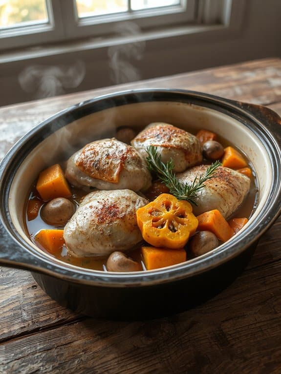 cozy rustic chicken meal