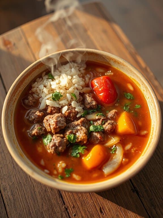 cozy stuffed pepper soup