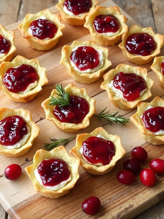 cranberry brie pastry bites