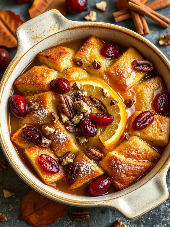 cranberry orange bread pudding