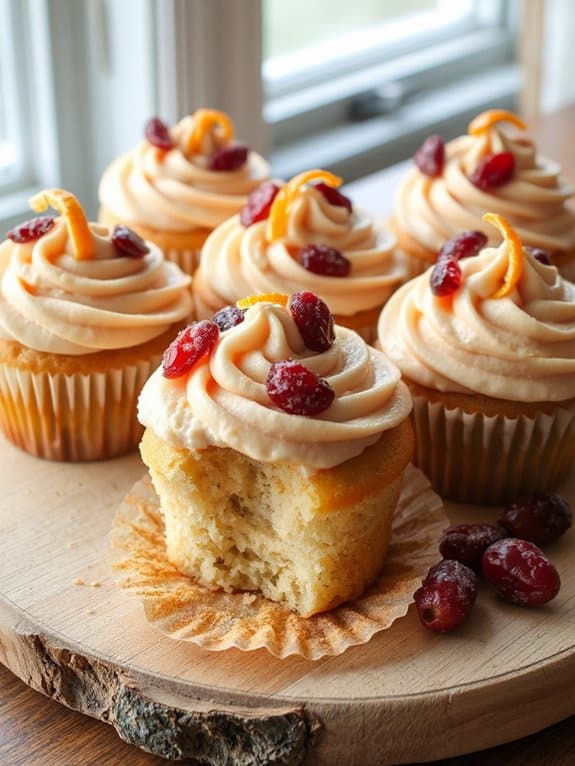 cranberry orange holiday cupcakes