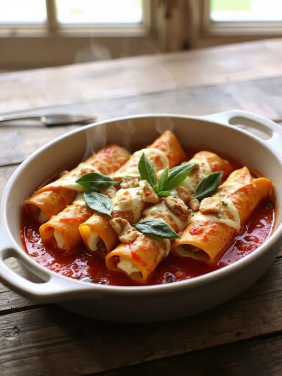 creamy chestnut ricotta cannelloni