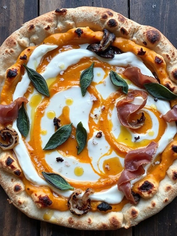 creamy pumpkin ricotta pizza