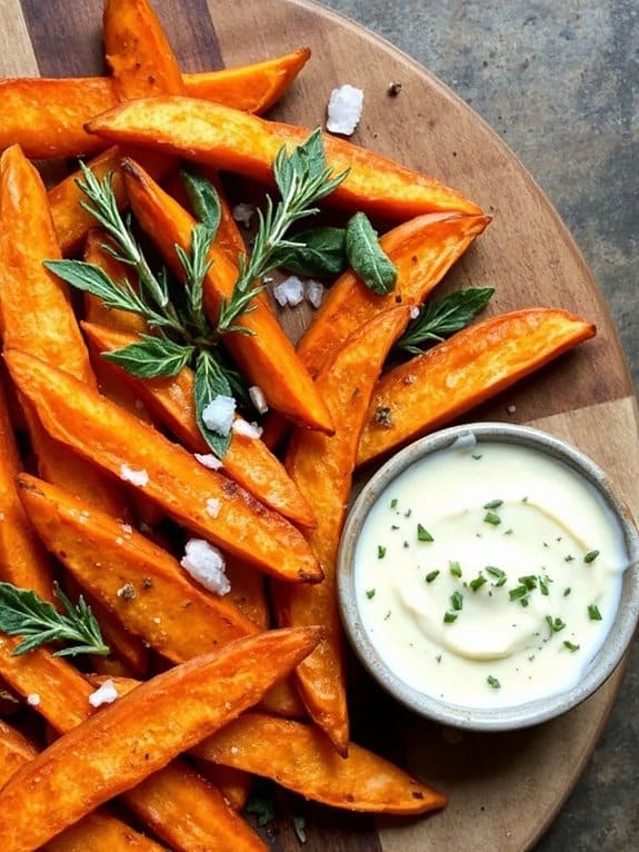 crispy herb infused sweet potatoes