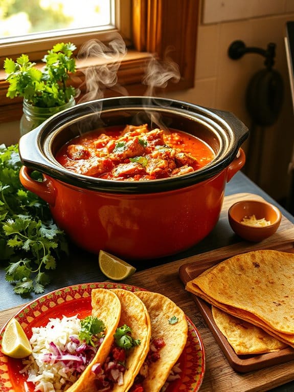 crockpot mexican chicken tacos