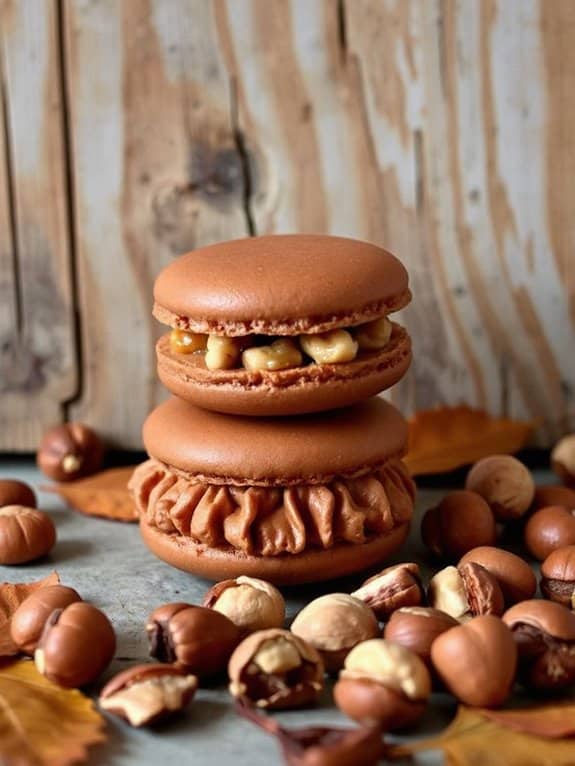 decadent hazelnut praline macarons