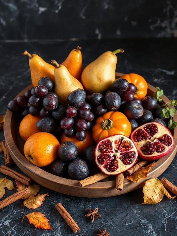 elegant autumn fruit display