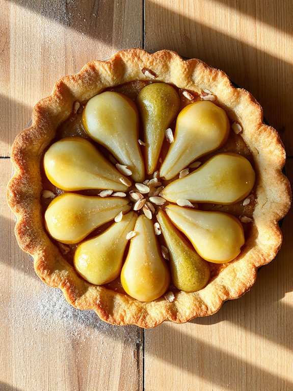 elegant pear almond tart