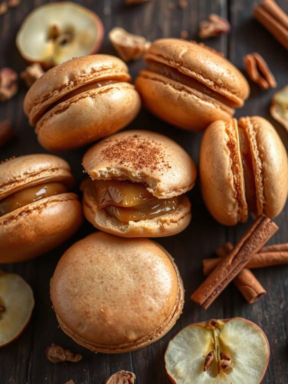 fall inspired caramel apple macarons
