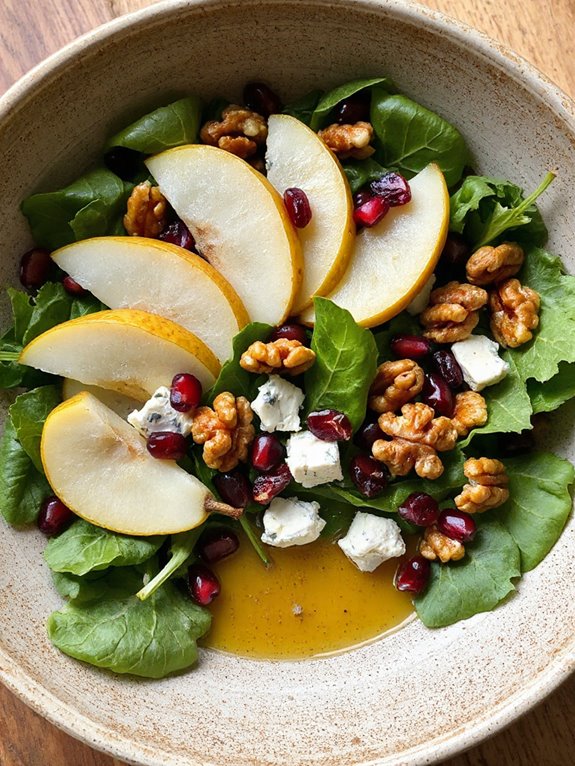 fall inspired pear walnut salad