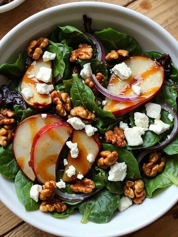 fall inspired spinach salad