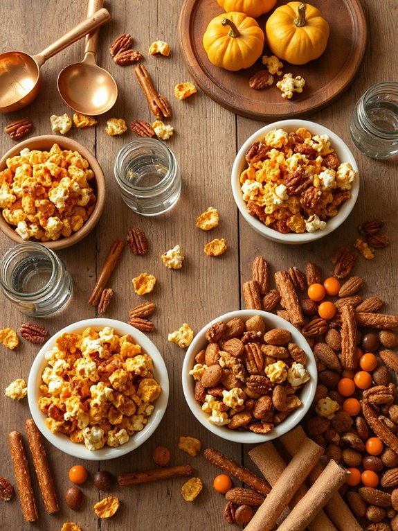 fall themed crunchy snack mix