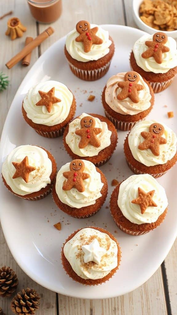 festive gingerbread cupcake decorations