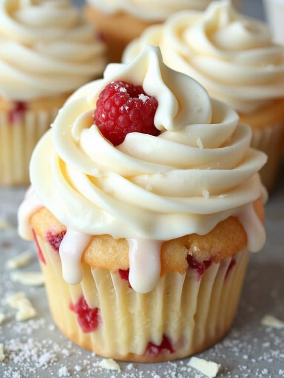 festive white chocolate cupcakes