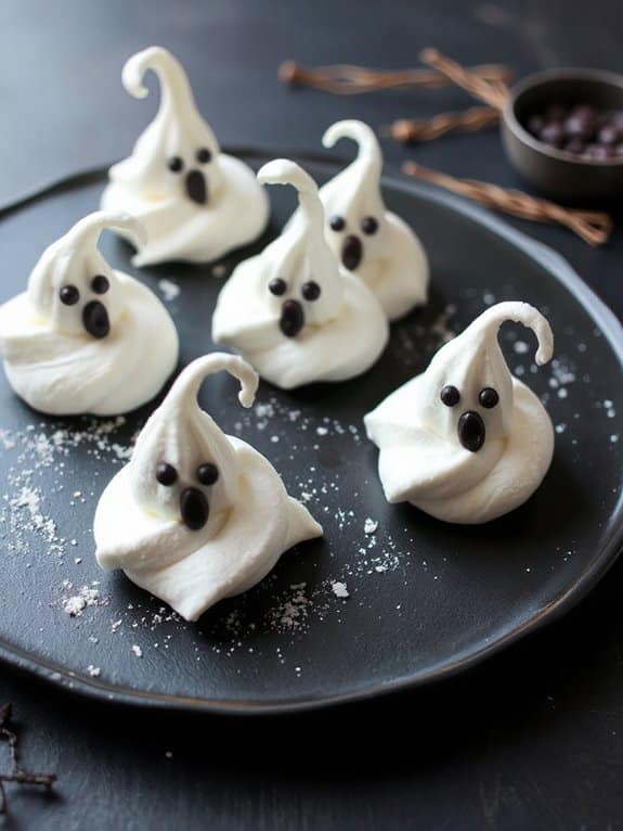 ghostly meringues for halloween
