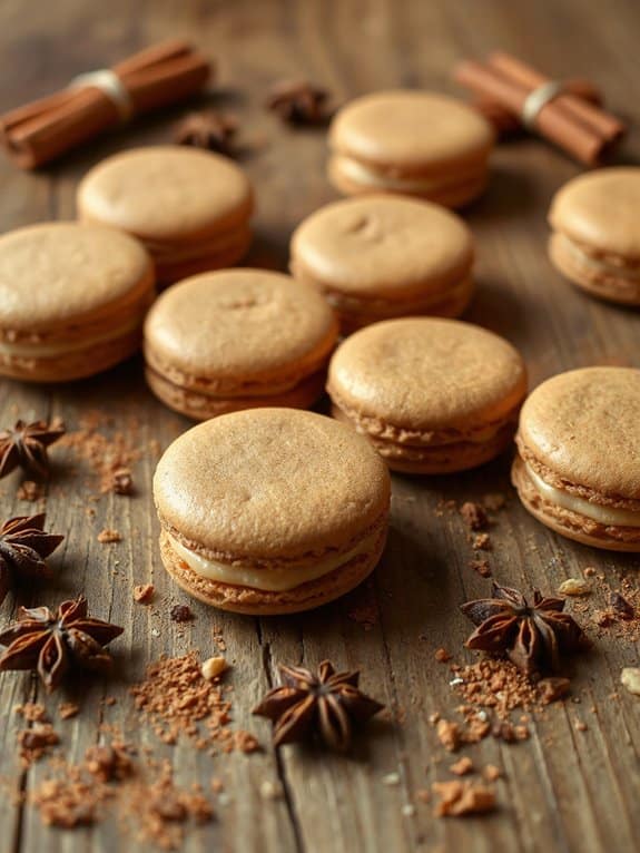 gingerbread macarons for fall