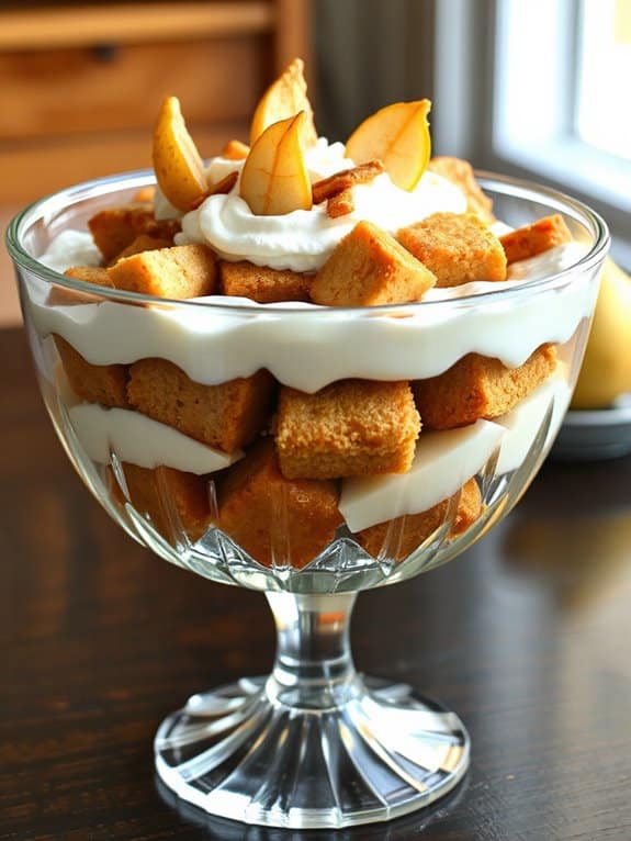 gingerbread pear holiday trifle