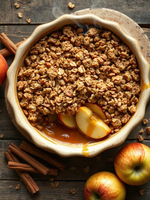 gooey caramel apple crisp