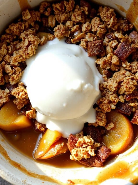 gooey caramel apple crisp
