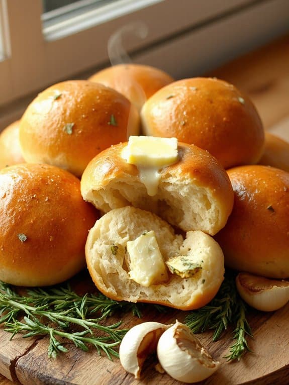 homemade rosemary garlic rolls