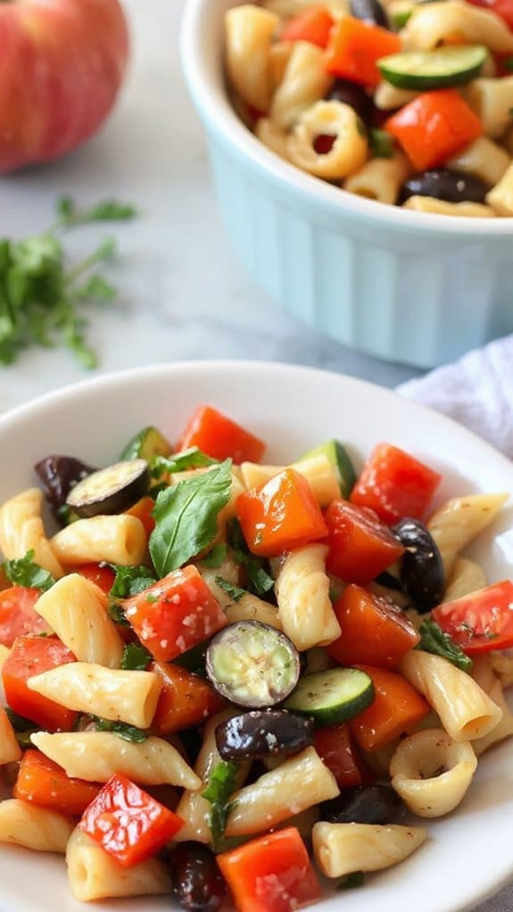 marinated autumn vegetable pasta