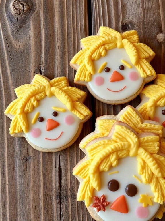 playful autumn scarecrow cookies