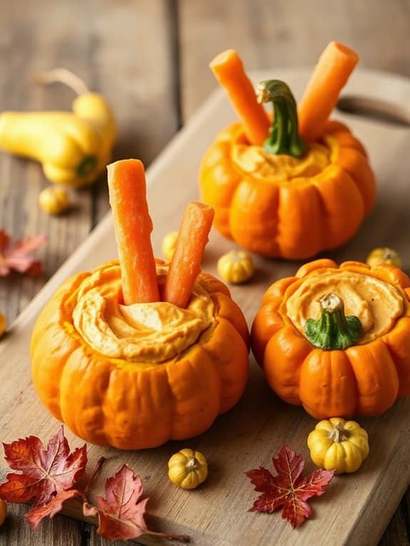 pumpkin patch hummus cups